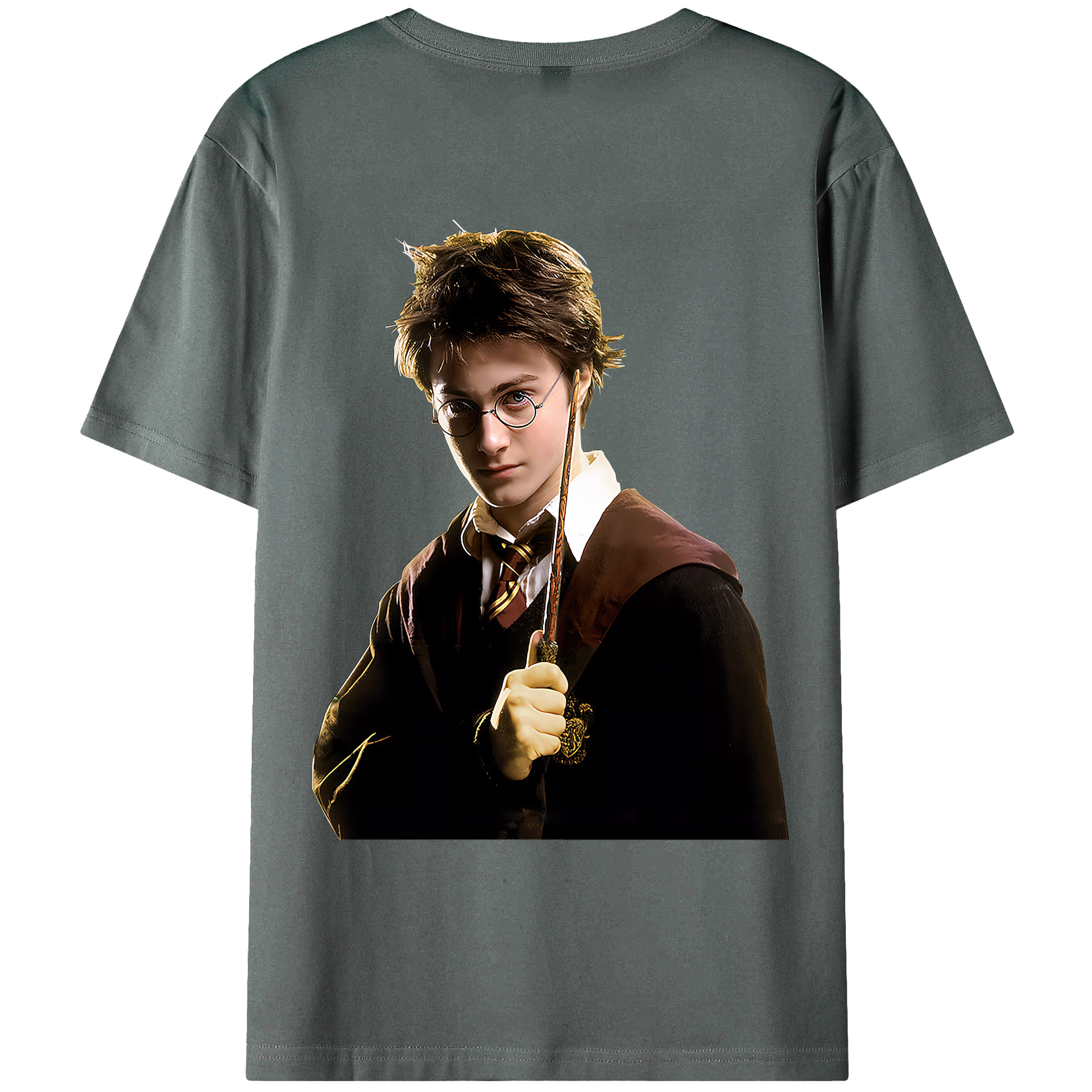 （画像用） Harry Potter ハリー・ポッターシリーズ 綿100％ メンズ半袖Tシャツ（バックプリント） 通気性